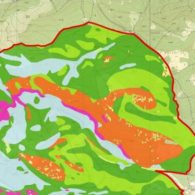 Ásottfa-tető és Csókás-völgy N2K élőhelytérkép (részlet)